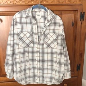 Abercrombie & Fitch Women’s Oversized Flannel Shirt Jacket